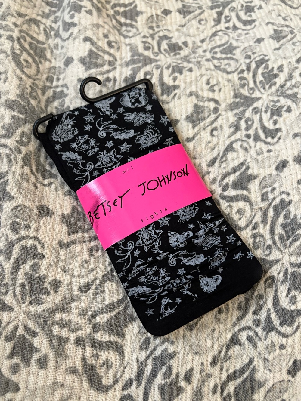 Betsey Johnson deadstock tattoo print tights